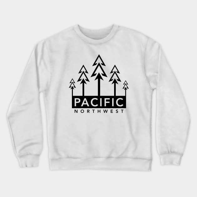 PNW Trees Crewneck Sweatshirt by RainShineDesign